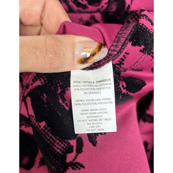 90s Pink Halter Dress Size Small Black Velvet Flowers Lace Mini Semi Formal HOCO - Picture 10 of 10